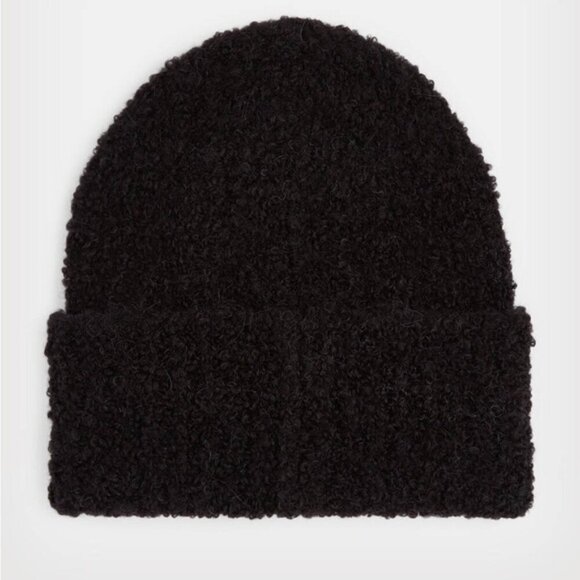 NWT ALL SAINTS WOOL ALPACA Blend Darby‎ Beanie Teddy Black One Size main image 10